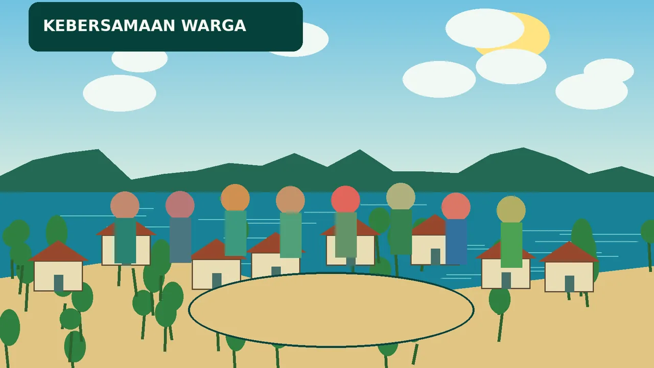 Ilustrasi kebersamaan warga Berakit
