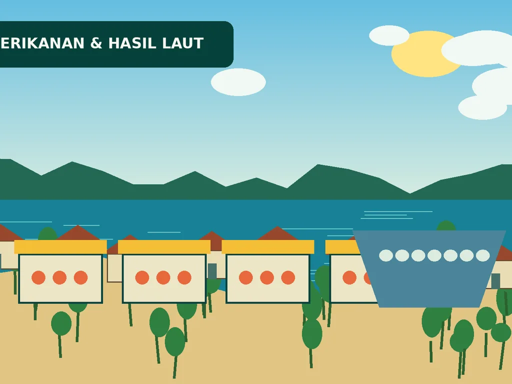 Ilustrasi Pesisir dan Perikanan Berakit