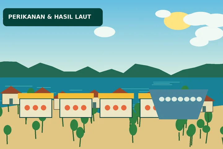 Ilustrasi Pesisir & perikanan Desa Berakit
